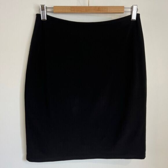 Vintage Joseph Ribkoff Women's Size Medium Black A Line Lined Mini Skirt Stretch - Picture 7 of 12
